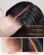 Invisible Knots Wig Glueless Deep and Loose, Natural Black Color | Ideal for Beginners | Mavi