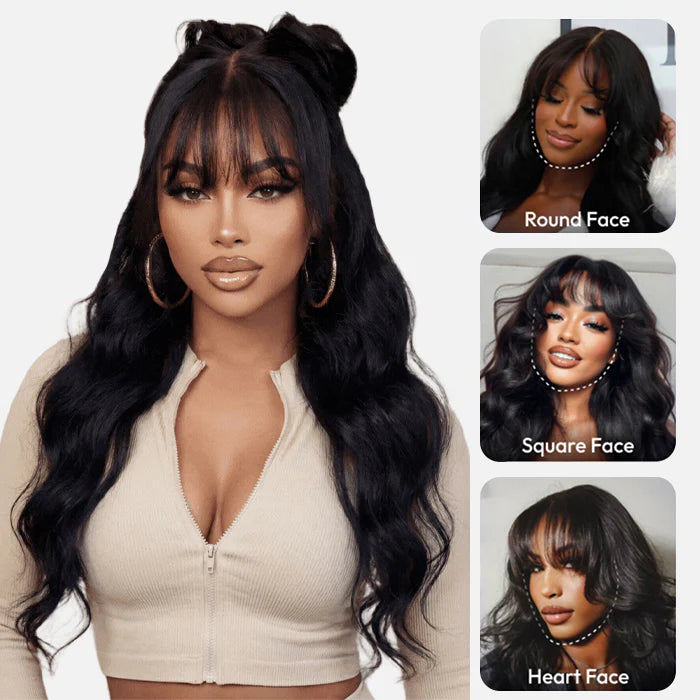 Fringe Bangs Hair Wig | 6x5 Lace | Glueless | 180% Density - Mavi
