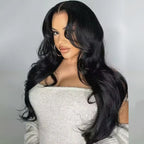 6x5 Wig with Curtain Bangs Framing the Face and Soft Waves | Mavi