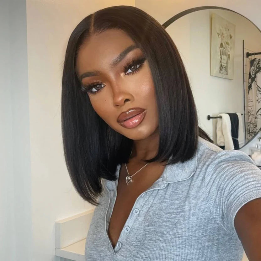 Straight Bob Wig – Brazilian Hair, Glueless, 6×5 HD Lace, 180% Density | Mavi
