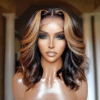Honey Blonde Short Body Wave Hair Wig | 13x4 Lace | Glueless | 250% Density - Mavi