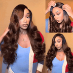 Mocha Brown Ombre Loose Wave Hair Wig | 6x5 Lace | Glueless | 250% Density | Mavi