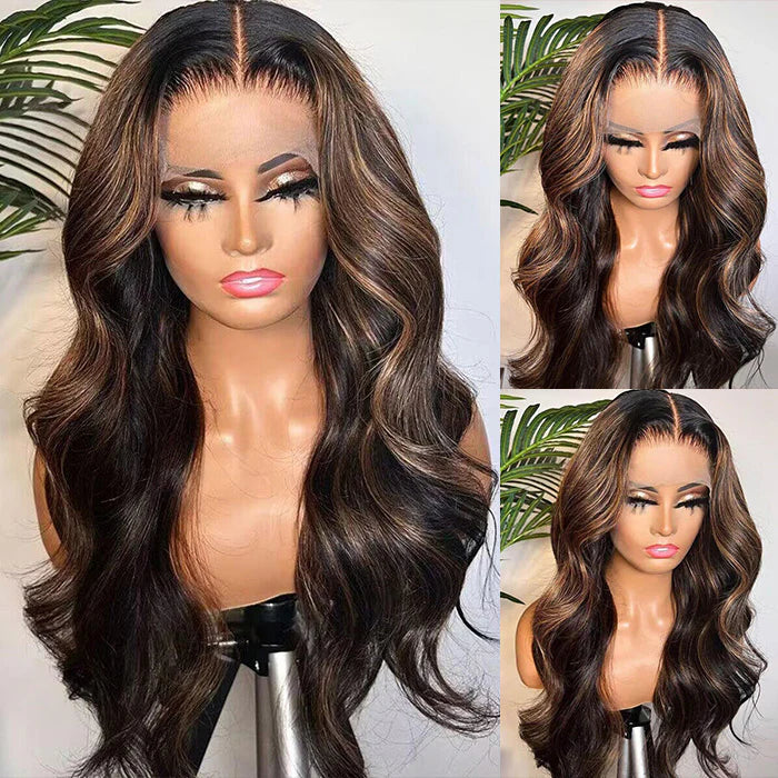Balayage Highlight Body Wave Wig | Transparent Lace Front 13x4 or 6x5 | Glueless - Mavi