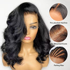 Short Loose Body Wave Hair Wig | HD Lace Front | Glueless | 250% Density