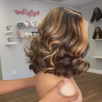 Honey Blonde Short Body Wave Hair Wig | 13x4 Lace | Glueless | 250% Density - Mavi
