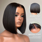 Straight Bob Wig – Brazilian Hair, Glueless, 6×5 HD Lace, 180% Density | Mavi