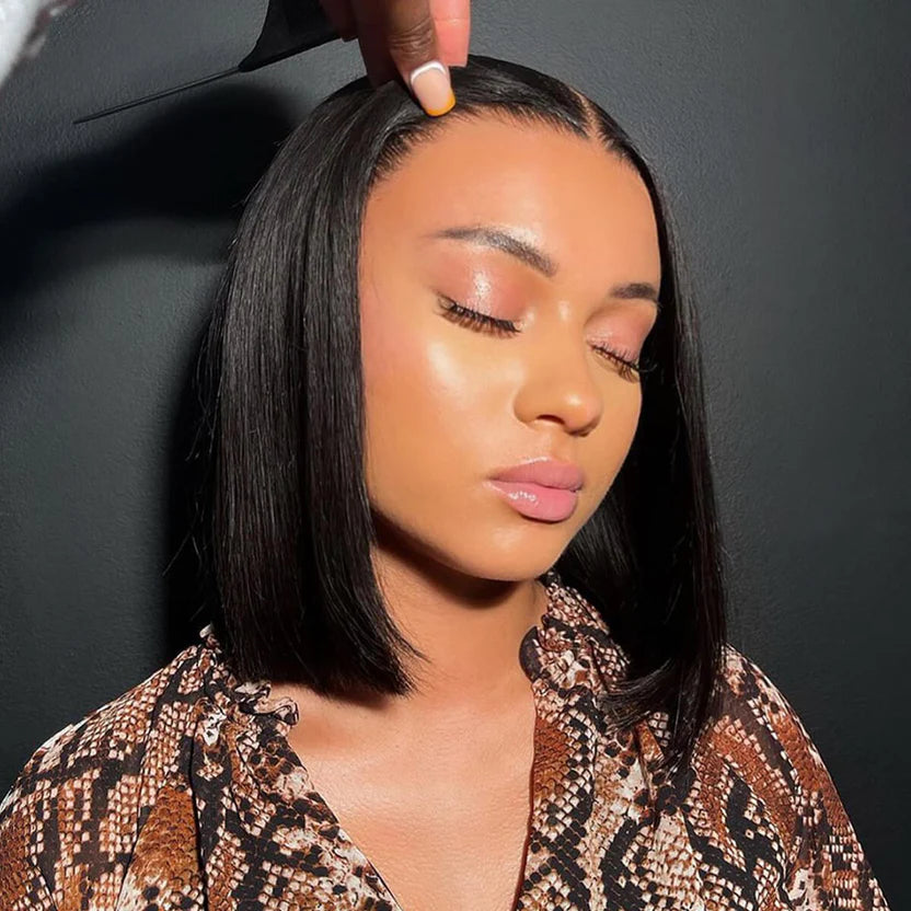 Straight Bob Wig – Brazilian Hair, Glueless, 6×5 HD Lace, 180% Density | Mavi