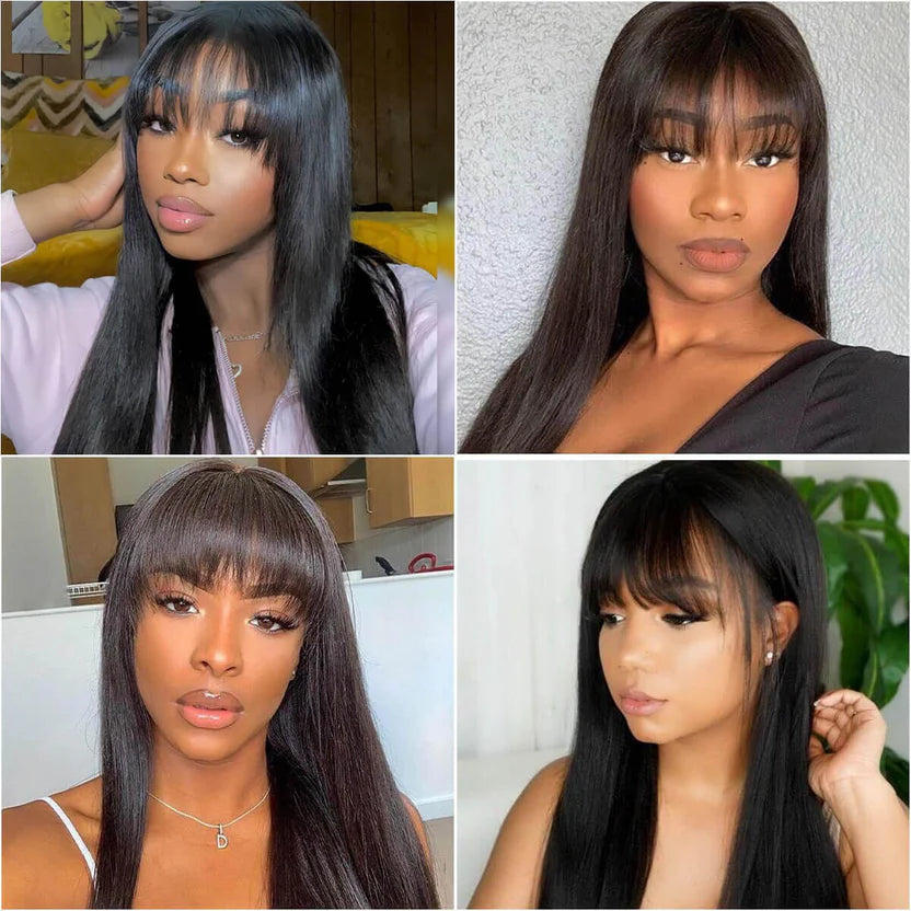 Fringe Bangs Hair Wig | 6x5 Lace | Glueless | 180% Density - Mavi