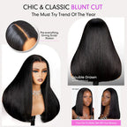 Shoulder-Length Straight Wig | Double Drawn | Glueless | 6×5 Pre-Cut Lace | Mavi
